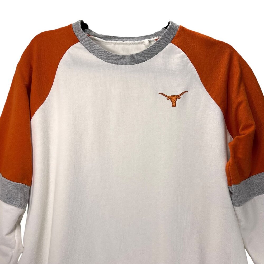 Texas Longhorns Sweatshirt XL Womens White Orange College Sports Logo Antigua - Picture 2 of 12